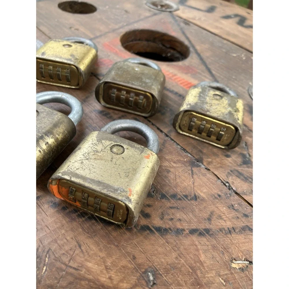 Vintage Corbin Brass Combination Padlocks Lot of 5 Heavy Duty Locks – Locked